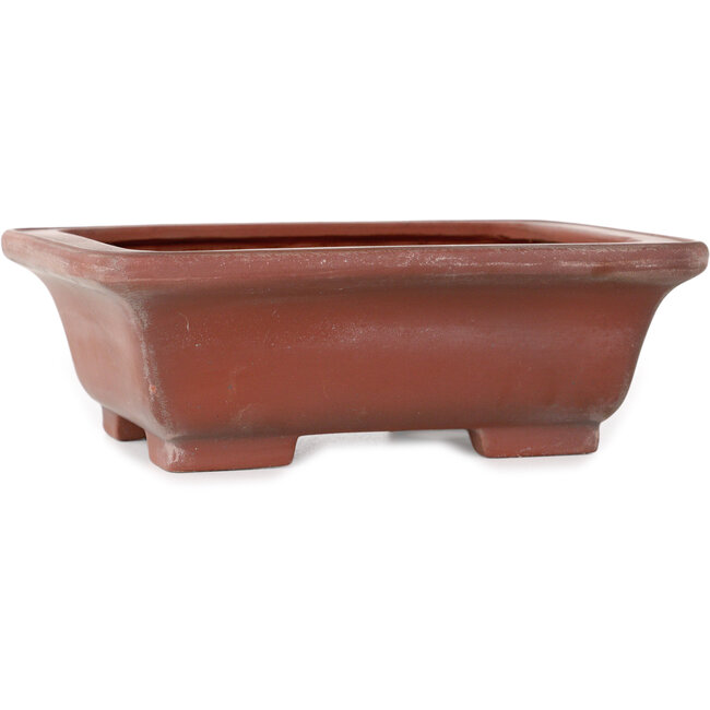 Rectangular unglazed bonsai pot by Bigei - 165 x 130 x 55 mm