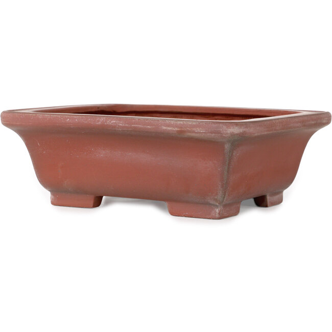 Rectangular unglazed bonsai pot by Bigei - 165 x 130 x 55 mm