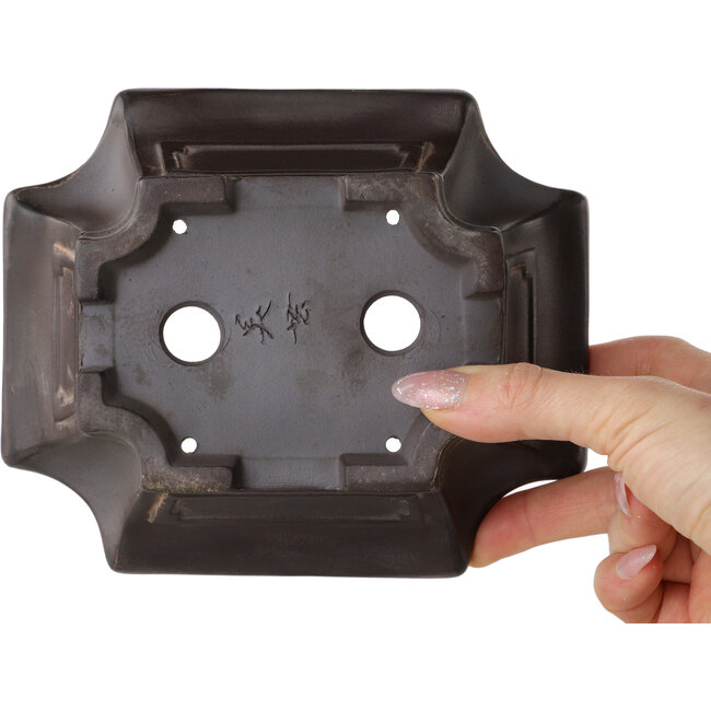 Pot à bonsaï Mokko non émaillé de Bigei - 160 x 135 x 50 mm