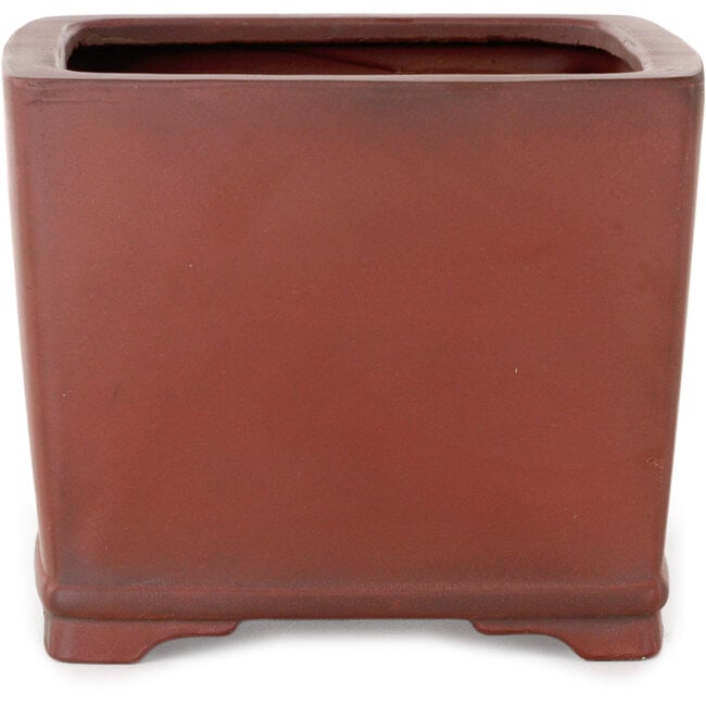 Square unglazed bonsai pot by Bigei - 120 x 120 x 98 mm