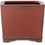 Square unglazed bonsai pot by Bigei - 120 x 120 x 98 mm