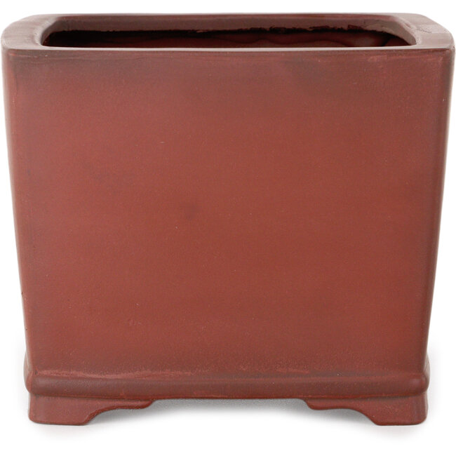 Square unglazed bonsai pot by Bigei - 120 x 120 x 98 mm