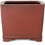 Square unglazed bonsai pot by Bigei - 120 x 120 x 98 mm