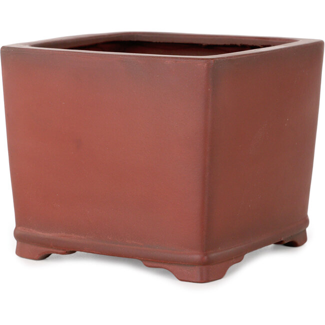 Pot à bonsaï carré non émaillé de Bigei - 120 x 120 x 98 mm