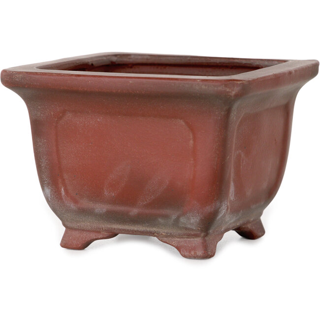Pot à bonsaï carré non émaillé de Bigei - 98 x 98 x 70 mm