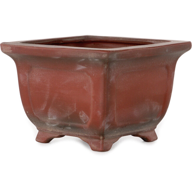 Square unglazed bonsai pot by Bigei - 98 x 98 x 70 mm