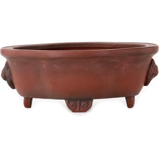 Bigei - Hirata Atsumi Pot à bonsaï mokko non émaillé de 137 mm par Bigei, Tokoname, Japon