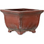 Pot à bonsaï carré non émaillé de Bigei - 98 x 98 x 70 mm