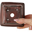 Square unglazed bonsai pot by Bigei - 98 x 98 x 70 mm