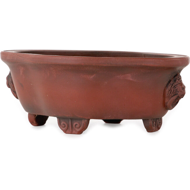 Mokko ongeglazuurde bonsaipot van Bigei - 137 x 113 x 55 mm