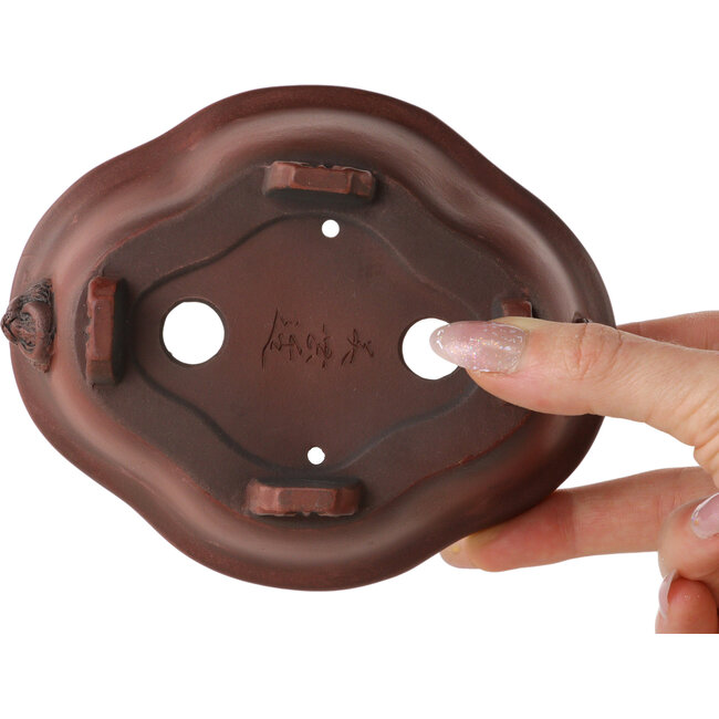 Maceta para bonsái Mokko sin esmaltar de Bigei - 137 x 113 x 55 mm