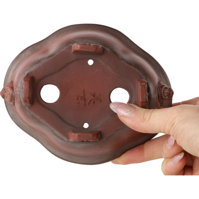 Vaso bonsai Mokko non smaltato di Bigei - 137 x 113 x 55 mm