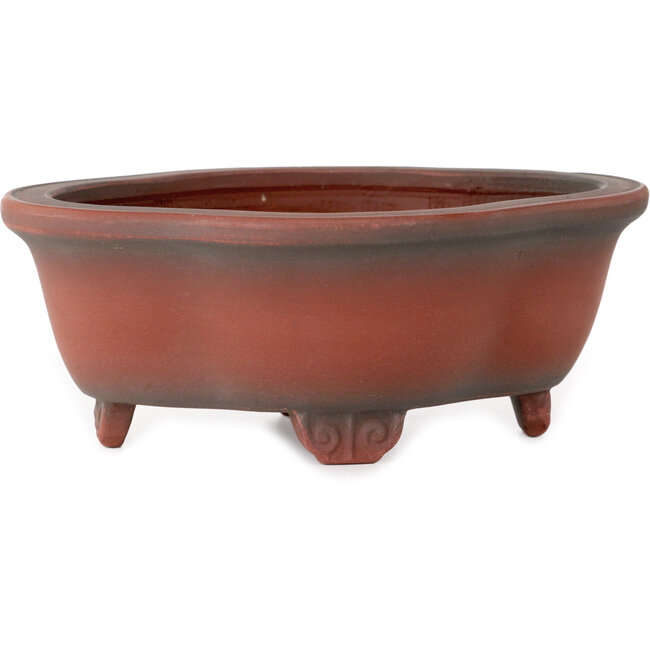 Mokko ongeglazuurde bonsaipot van Bigei - 137 x 113 x 55 mm