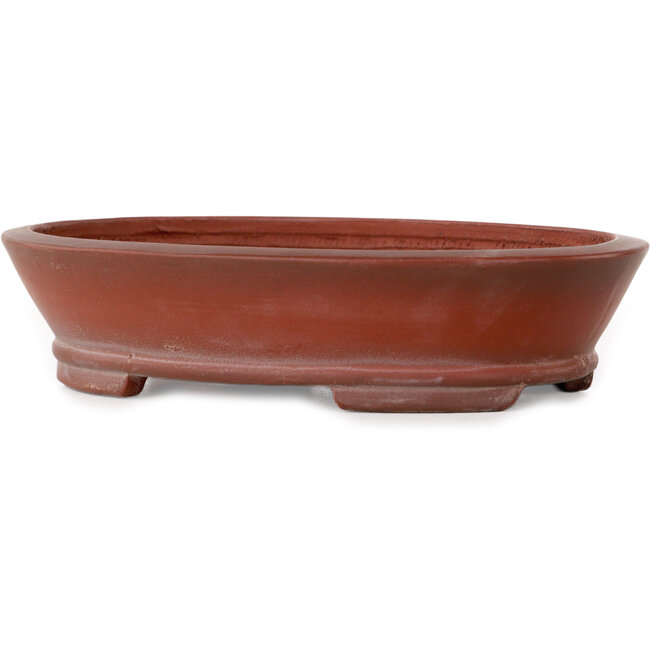 Ovaler, unglasierter Bonsai-Topf von Bigei – 158 x 123 x 38 mm