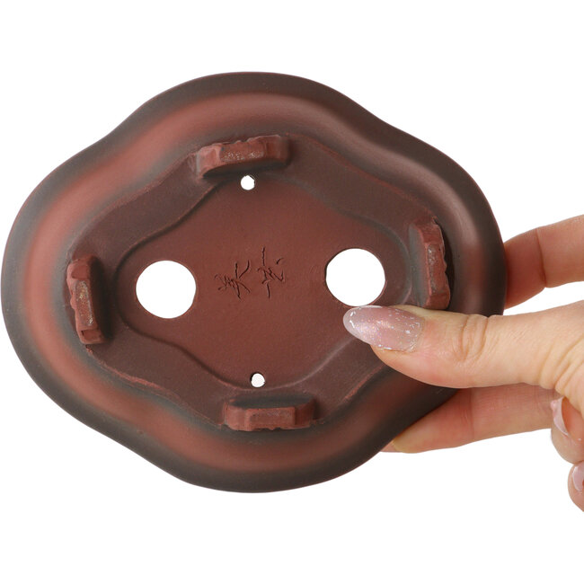 Maceta para bonsái Mokko sin esmaltar de Bigei - 137 x 113 x 55 mm