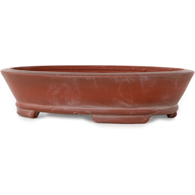 Maceta ovalada sin esmaltar para bonsái de Bigei - 158 x 123 x 38 mm