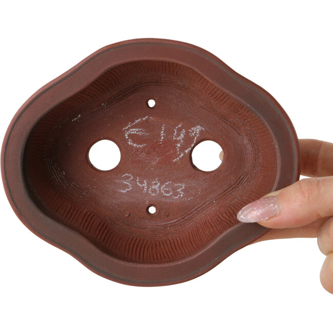 Maceta para bonsái Mokko sin esmaltar de Bigei - 137 x 113 x 55 mm