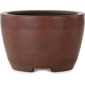 Bigei - Hirata Atsumi Pot à bonsaï rond non émaillé de 90 mm par Bigei, Tokoname, Japon