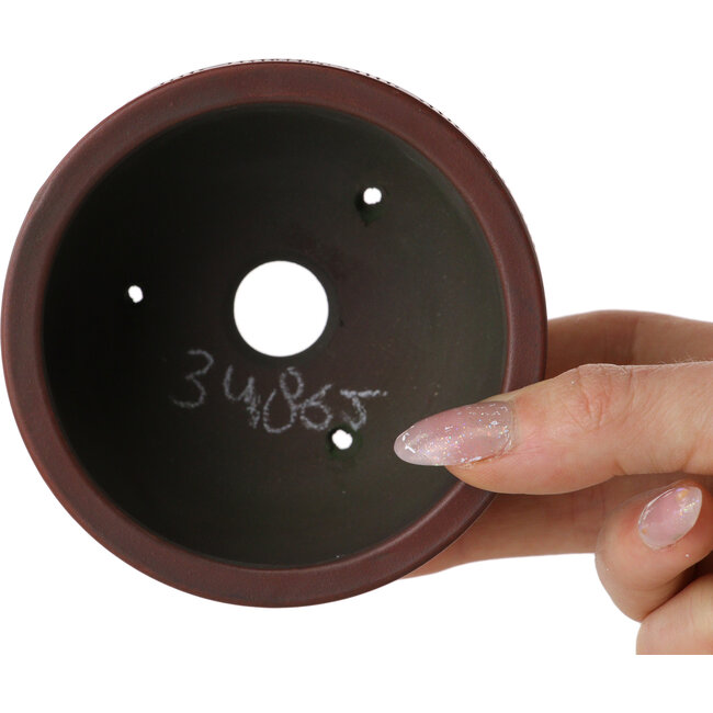 Pot à bonsaï rond non émaillé de Bigei - 90 x 90 x 60 mm