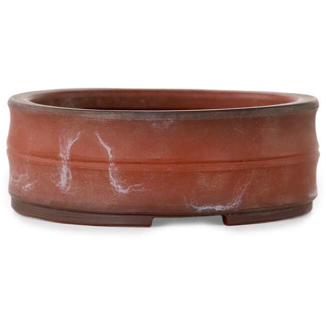 Ronde, ongeglazuurde bonsaipot van Bigei - 88 x 88 x 32 mm