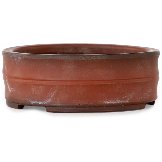 Ronde, ongeglazuurde bonsaipot van Bigei - 88 x 88 x 32 mm