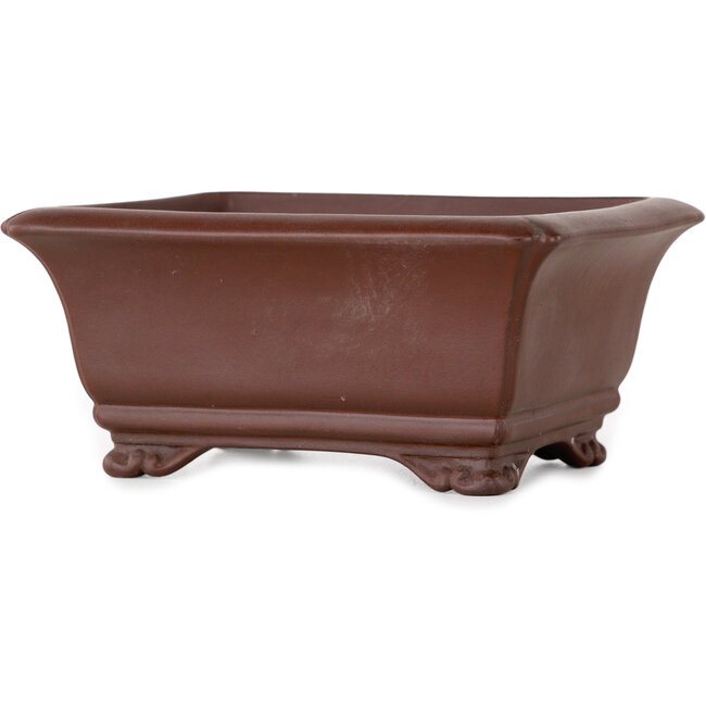 Vaso bonsai rettangolare non smaltato di Yamaaki - 120 x 100 x 55 mm