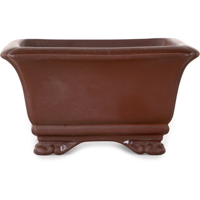 Pot à bonsaï rectangulaire non émaillé de Yamaaki - 120 x 100 x 55 mm