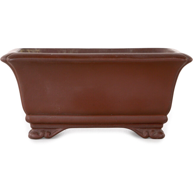 Pot à bonsaï rectangulaire non émaillé de Yamaaki - 120 x 100 x 55 mm