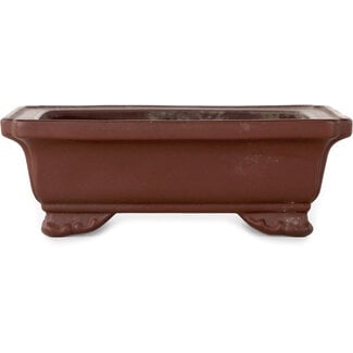  Yamaaki Pot à bonsaï rectangulaire non émaillé de 132 mm par Yamaaki, Tokoname, Japon