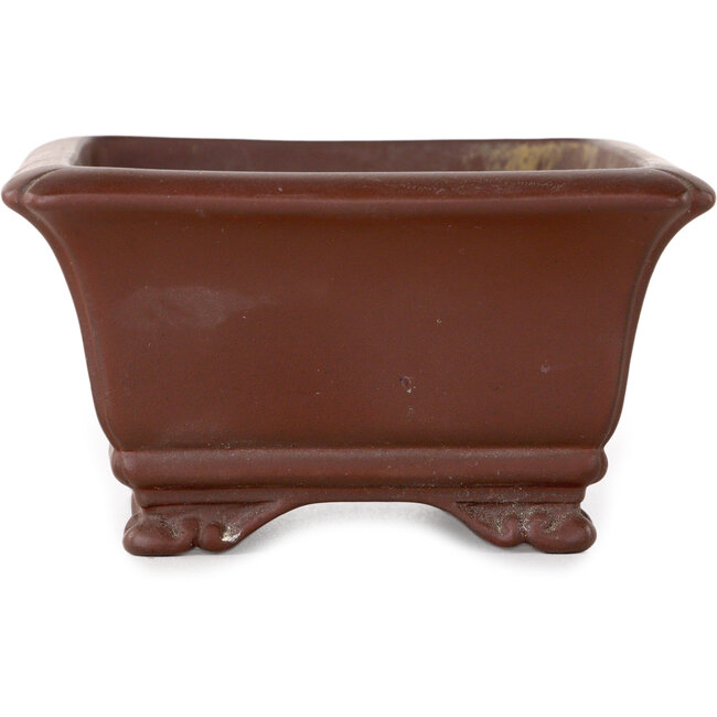 Pot à bonsaï rectangulaire non émaillé de Yamaaki - 120 x 100 x 55 mm