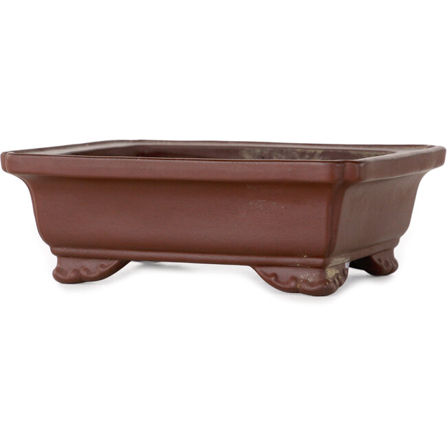 Maceta rectangular sin esmaltar para bonsái de Yamaaki - 132 x 105 x 45 mm