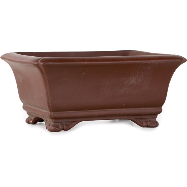 Pot à bonsaï rectangulaire non émaillé de Yamaaki - 120 x 100 x 55 mm