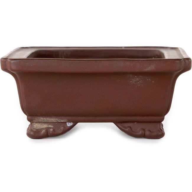 Vaso bonsai rettangolare non smaltato di Yamaaki - 132 x 105 x 45 mm