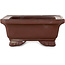 Pot à bonsaï rectangulaire non émaillé de Yamaaki - 132 x 105 x 45 mm