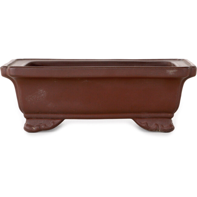 Vaso bonsai rettangolare non smaltato di Yamaaki - 132 x 105 x 45 mm