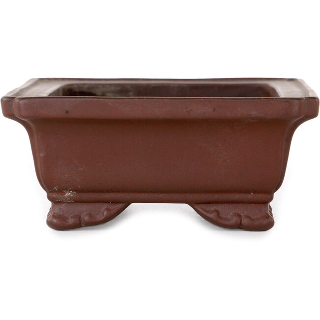 Maceta rectangular sin esmaltar para bonsái de Yamaaki - 132 x 105 x 45 mm