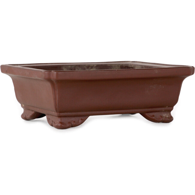 Pot à bonsaï rectangulaire non émaillé de Yamaaki - 132 x 105 x 45 mm