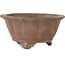 Lotus unglazed bonsai pot by Yamaaki Shosen/Akitsugu/Juudo (first generation) - 135 x 135 x 65 mm