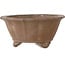Lotus unglazed bonsai pot by Yamaaki Shosen/Akitsugu/Juudo (first generation) - 135 x 135 x 65 mm