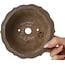 Lotus unglazed bonsai pot by Yamaaki Shosen/Akitsugu/Juudo (first generation) - 135 x 135 x 65 mm