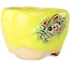 Round yellow bonsai pot by Masashi Furumoto - 85 x 85 x 60 mm
