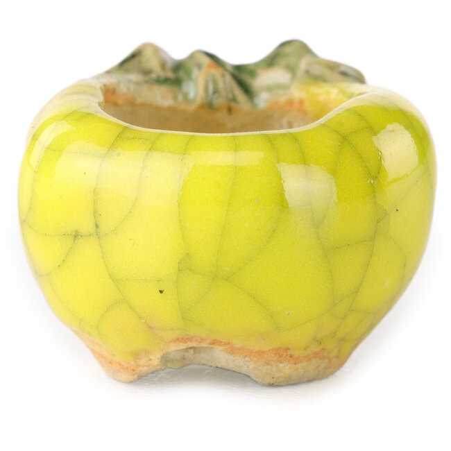 Pot à bonsaï rond jaune de Masashi Furumoto - 25 x 25 x 18 mm