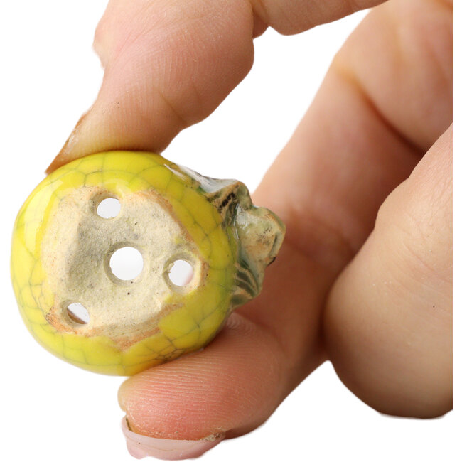 Runder gelber Bonsai-Topf von Masashi Furumoto – 25 x 25 x 18 mm