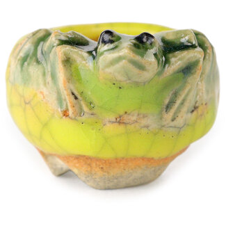 Masashi Furumoto 25 mm round yellow bonsai pot by Masashi Furumoto, Japan