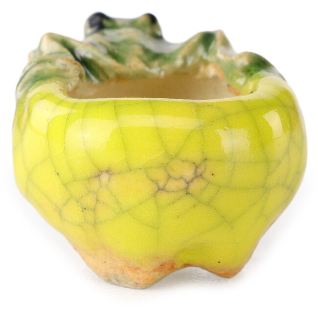Pot à bonsaï rond jaune de Masashi Furumoto - 25 x 25 x 18 mm