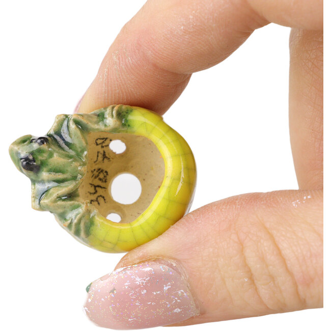 Pot à bonsaï rond jaune de Masashi Furumoto - 25 x 25 x 18 mm