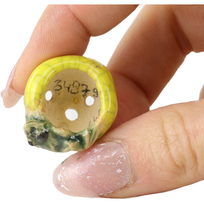 Maceta redonda amarilla para bonsái de Masashi Furumoto - 25 x 25 x 18 mm