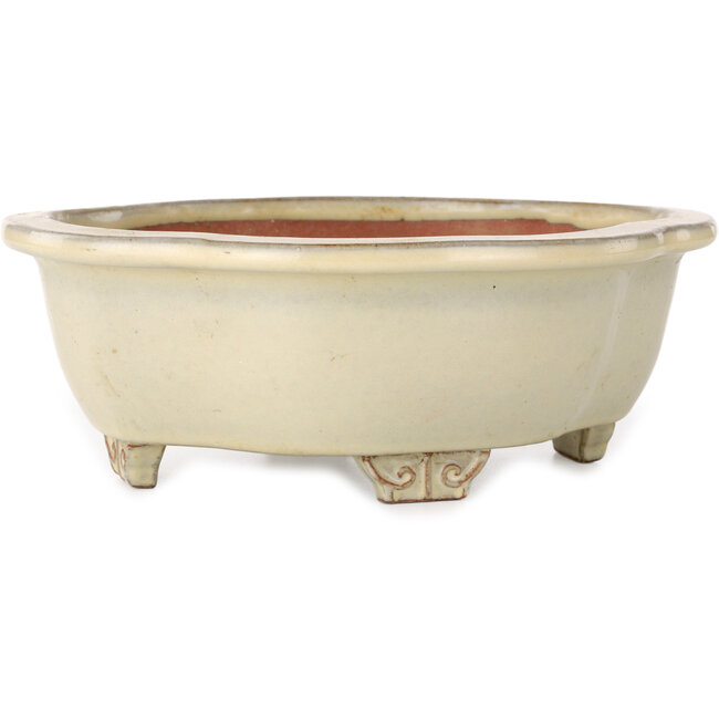 Pot à bonsaï Mokko beige par Ikkou - 208 x 177 x 75 mm