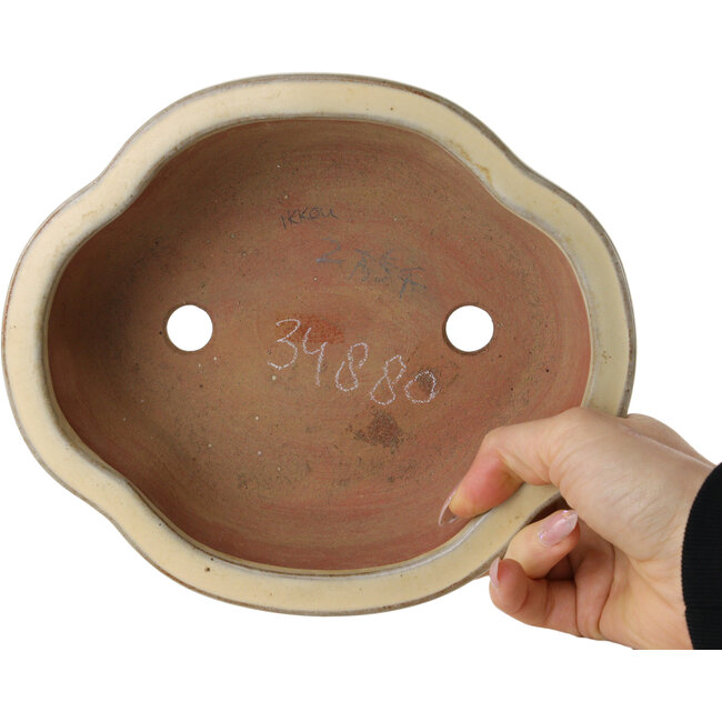 Pot à bonsaï Mokko beige par Ikkou - 208 x 177 x 75 mm