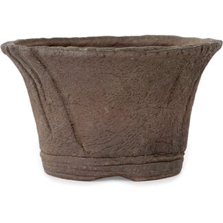 Ryugaku 128 mm round unglazed bonsai pot by Ryugaku, Tokoname, Japan